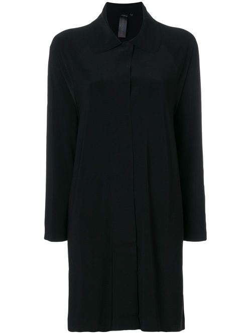 Collared long-line cardigan - Black