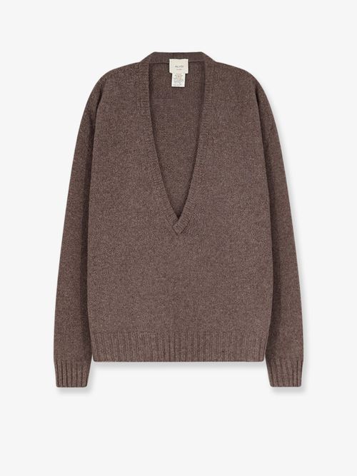 Merino Wool and Cashmere Blend Sweater — Brown
