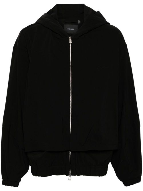 Zip-up hooded jacket - Black