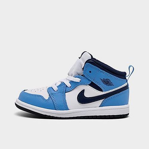 Kids Toddler Air Retro 1 Mid Casual Shoes in University Blue/White/Sail