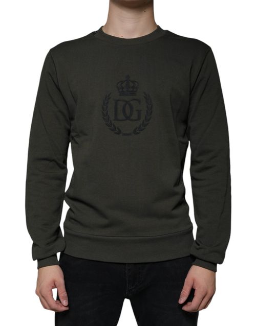 Logo-Embroidered Crew Neck Sweatshirt — Green