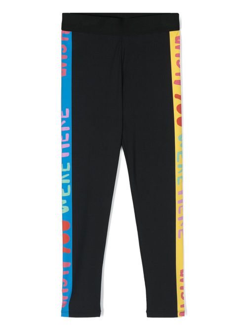 Slogan-print leggings - Black