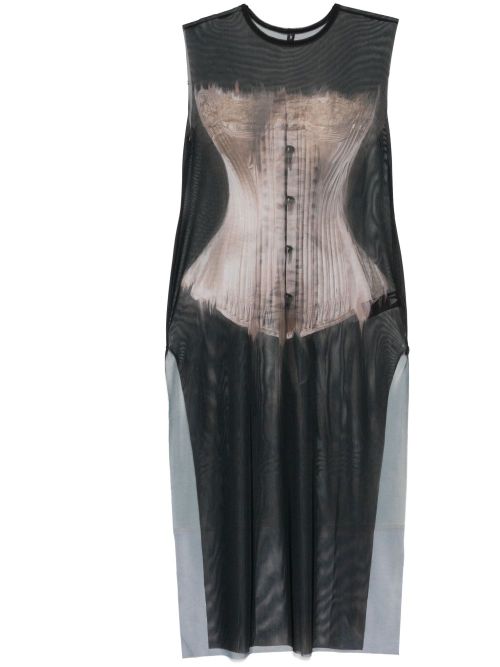 Graphic-print dress - Black
