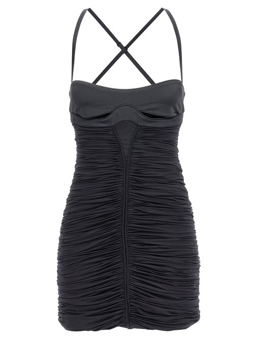 -Draped Minidress Abiti Nero-Donna