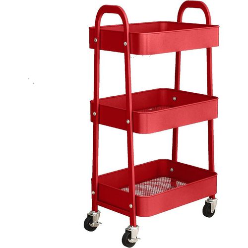 3 Tier Metal Wheeled Storage Tray Cart