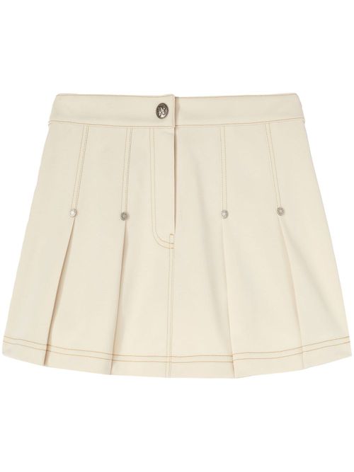 Pleated mini skirt - Neutrals