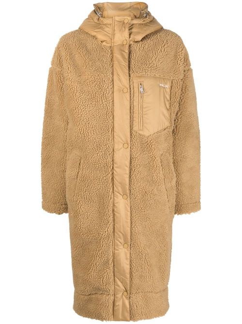 Padded teddy-fleece parka - Neutrals