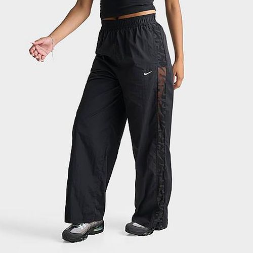 Women's Sportswear Loose Mid-Rise Lace Track Pants in Black/White