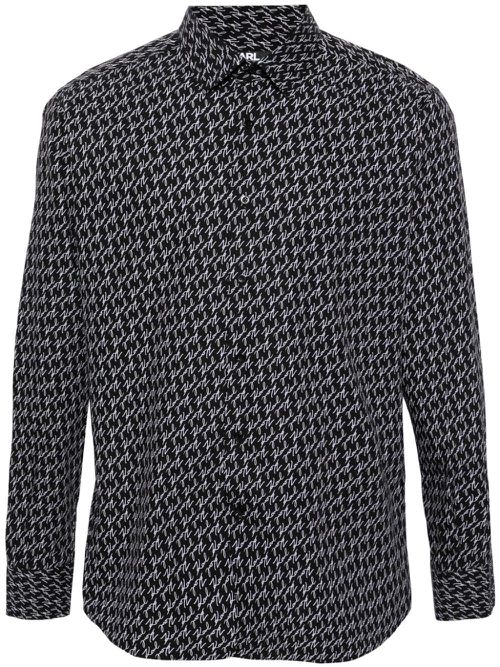 FF Karligraphy-print cotton shirt - Black