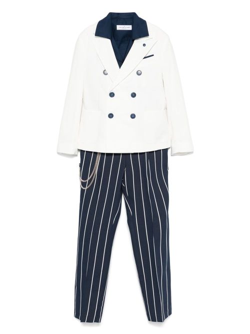 Pinstriped suit - White
