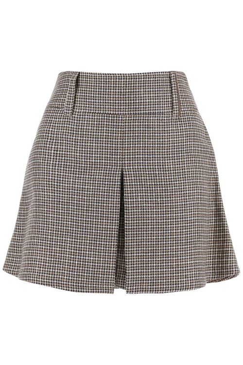 Skort With Houndstooth Motif