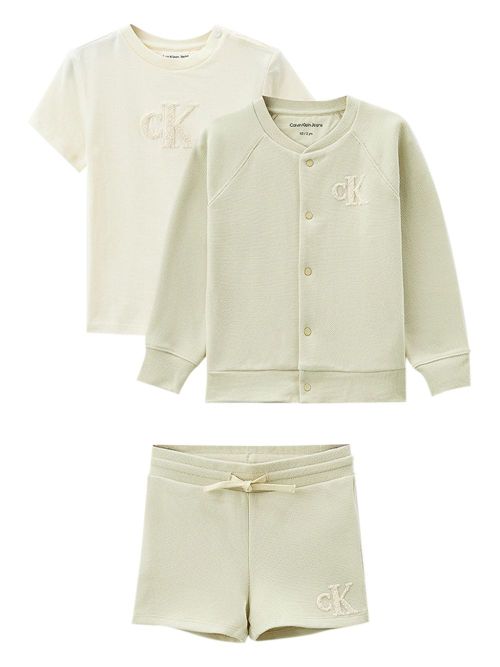 Flocked logo T-shirt and shorts set - Green