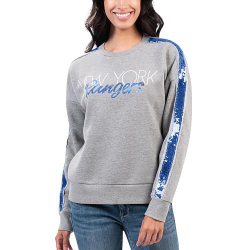 Women's Gray New York Rangers Penalty Box Pullover Sweatshirt - XL