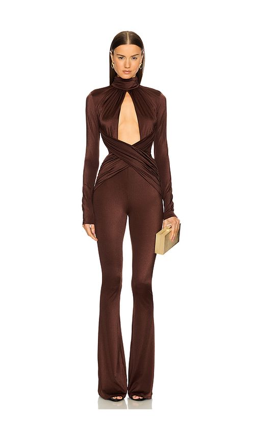 Michael Costello x REVOLVE Salima Jumpsuit in Chocolate. M. Also in