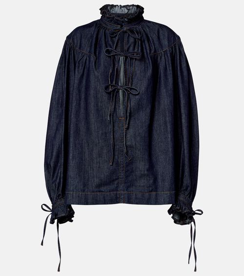 Ruffled cotton blouse