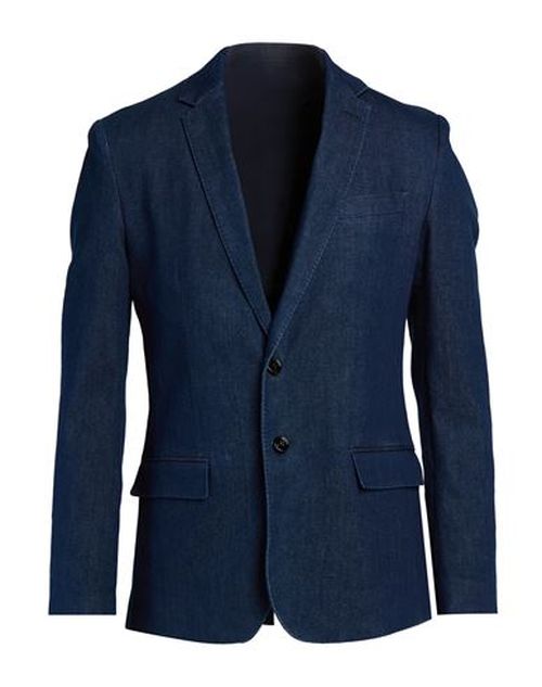 Man Blazer Blue Size 38 Cotton, Elastomultiester, Elastane