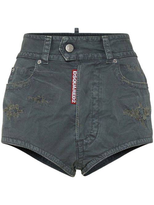 High-rise denim shorts - Grey