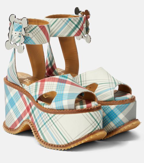 Love leather check sandals