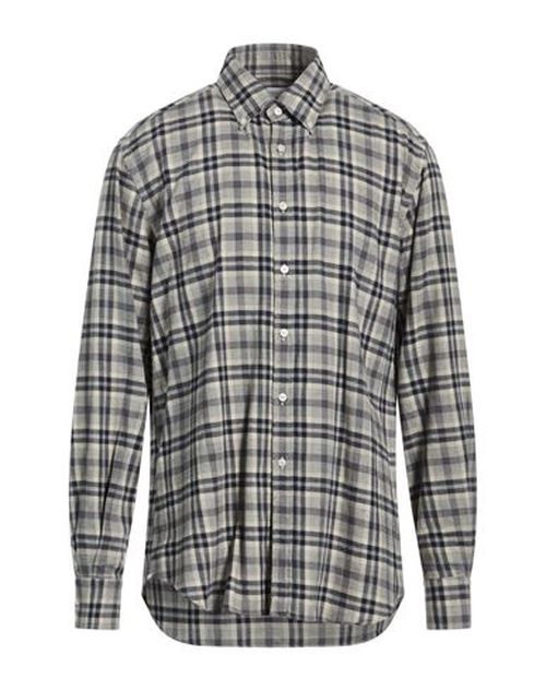 Man Shirt Grey Size 15 Cotton, Wool