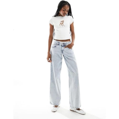 Motel Womens parallel leg low rise jeans in 80s light blue wash - Sky Blue - 36W
