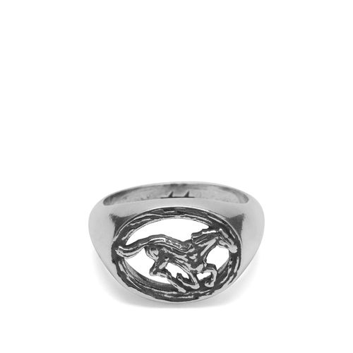 Men's Squared Wild Horse Ring in Sterling Silver