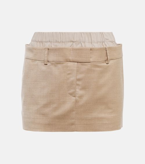 Aya Muse Layered wool-blend miniskirt