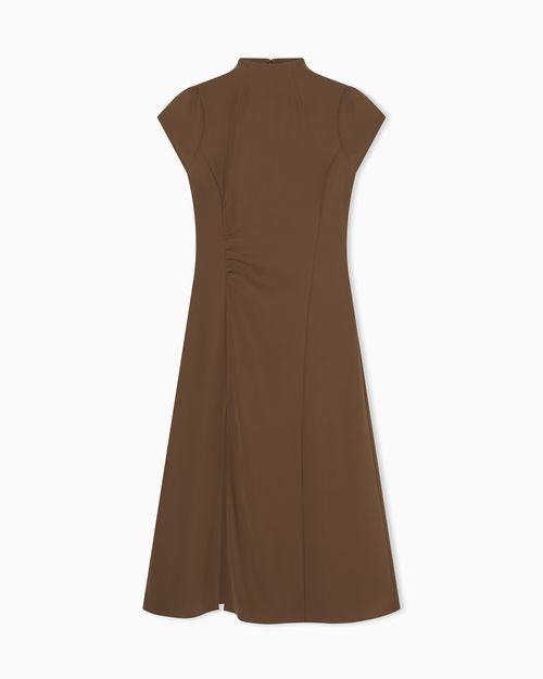 Short dress in mixed fabric