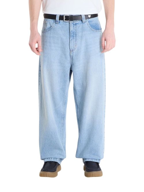 Blue Loose Solid Jeans