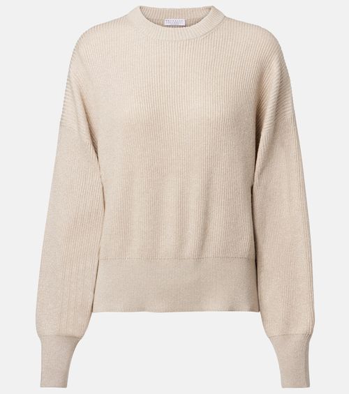 Ribbed-knit cashmere-blend sweater