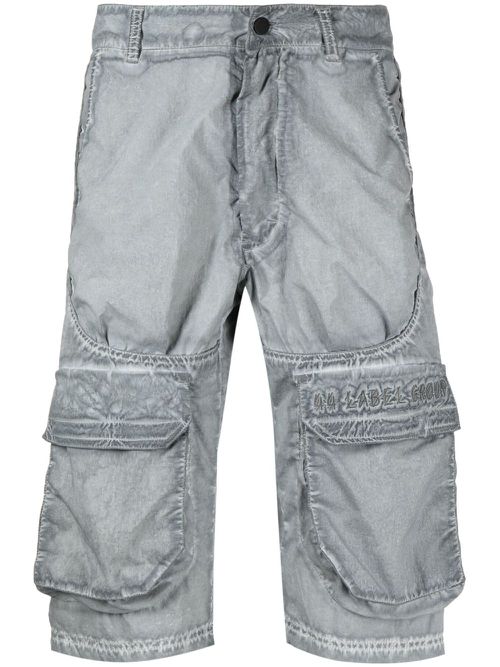 Logo-embroidered cargo shorts - Grey