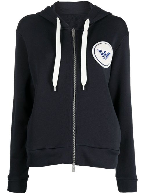Logo-embroidered hooded jacket