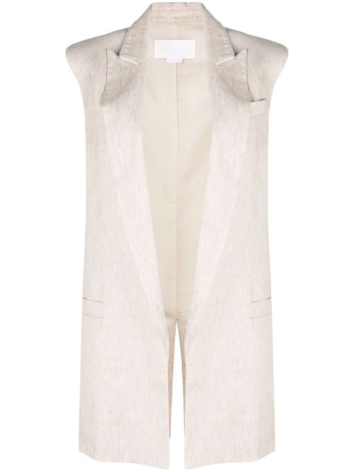 Open-front tailored vest - Neutrals