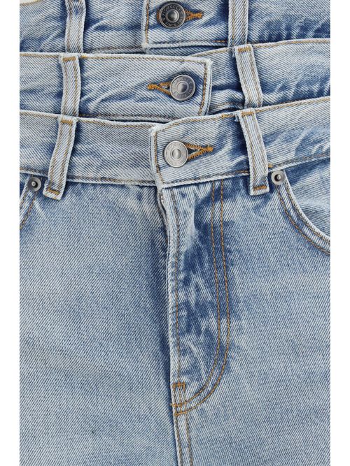 Triple-Layer Waist Jeans — Blue