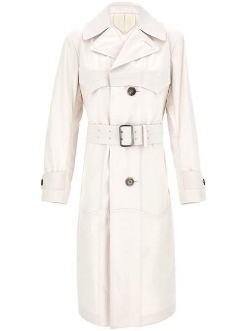 Single-breasted trench coat - White
