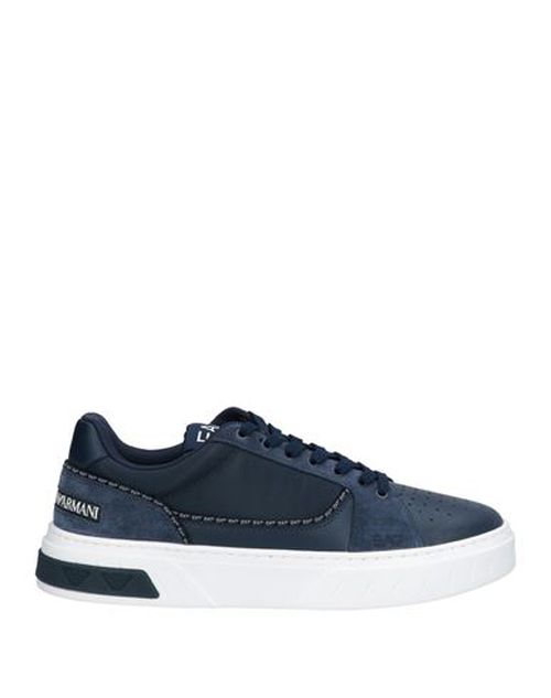 Ea7 Man Sneakers Navy Size 6 Cow leather, Polyamide, Polyester, Polyurethane coated