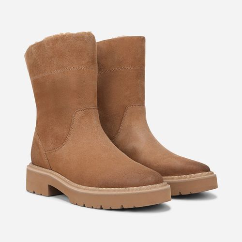 Sense Weather Resistant Ankle Bootie Boots, Gold Caramel Tan Suede