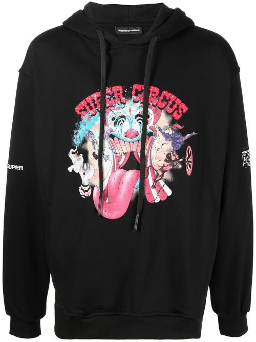 Super Circus graphic-print hoodie - Black