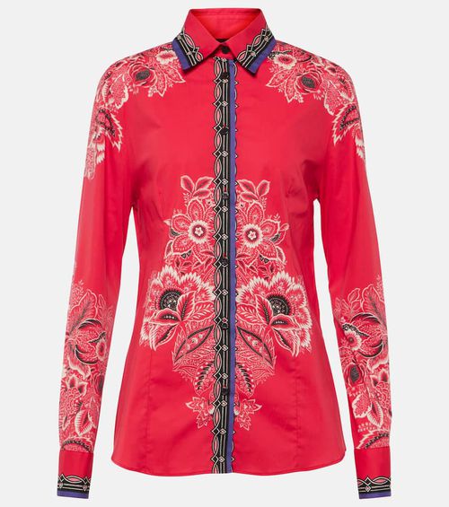 Floral cotton-blend shirt
