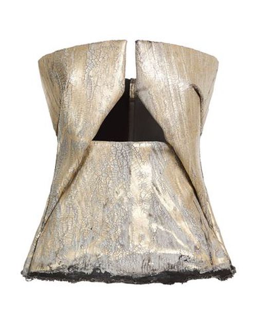Woman Top Gold Size 10 Cotton, Elastomultiester, Rubber