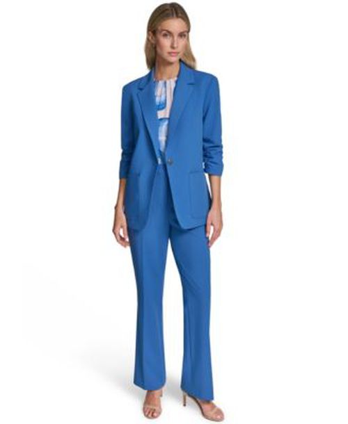 Womens One Button Jacket Modern Fit Straight Pants