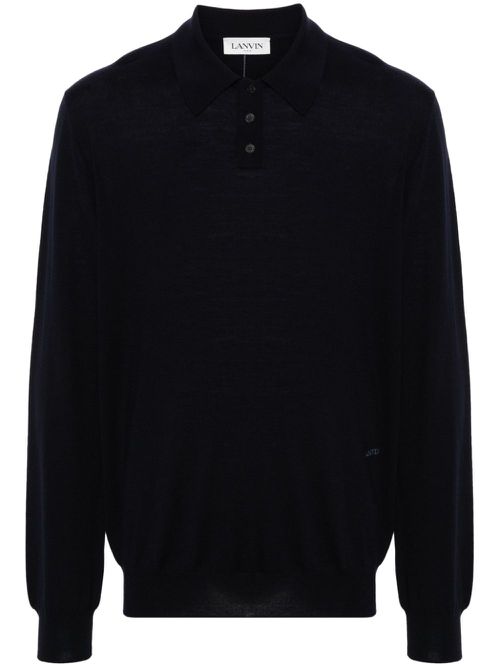 Logo-embroidered polo shirt - Blue