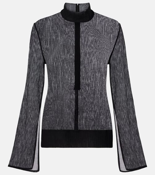 Cotton and silk turtleneck top