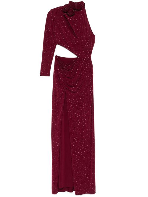 Rhinestone-embellished maxi dress - Red