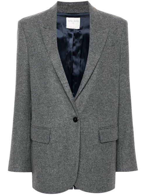 Mélange single-breasted blazer - Grey