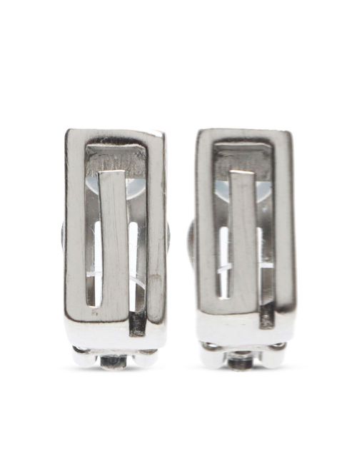 1990-2000s logo clip-on earrings - Silver