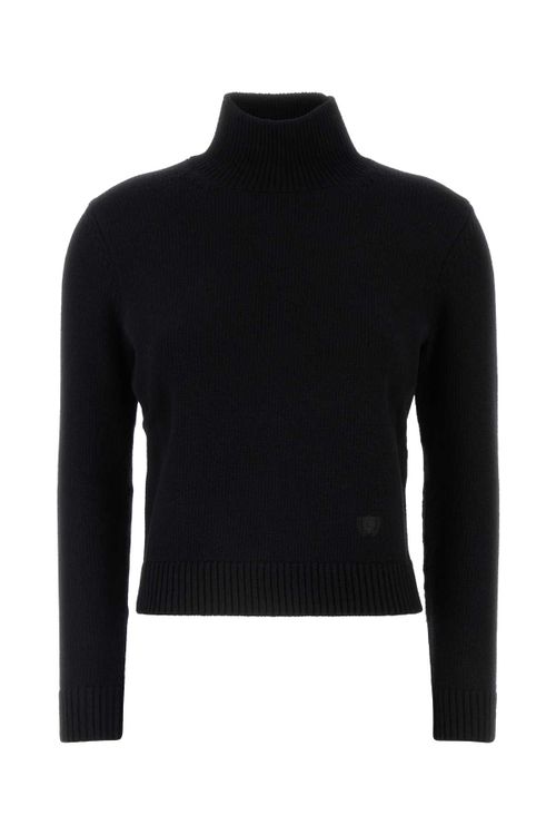 Wool-Cashmere Blend Sweater — Black