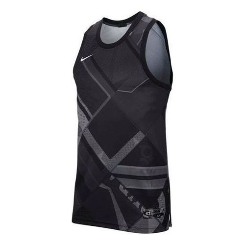 Logo Round Neck Loose Gym Sports Quick Dry Basketball Vest Black