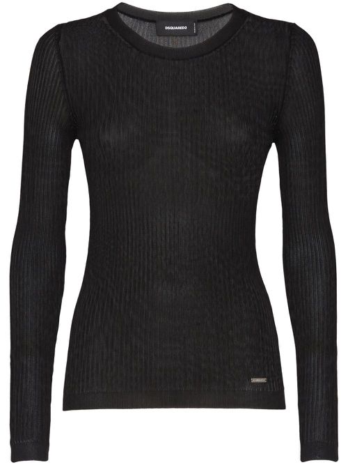 Fine-ribbed jumper - Black
