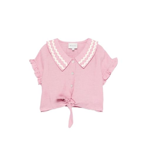 Ruffled Peter Pan Collar Shirt