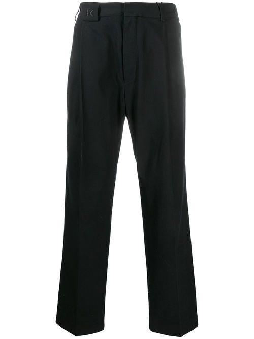 Straight-leg tailored trousers - Black